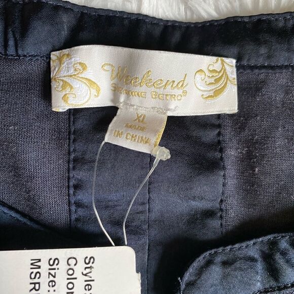 Weekend Linen Blend Too Blue Sleeveless MISSING STRING Size XL Lightweight - Picture 8 of 9